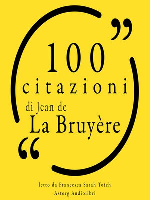 cover image of 100 citazioni di Jean de la Bruyère